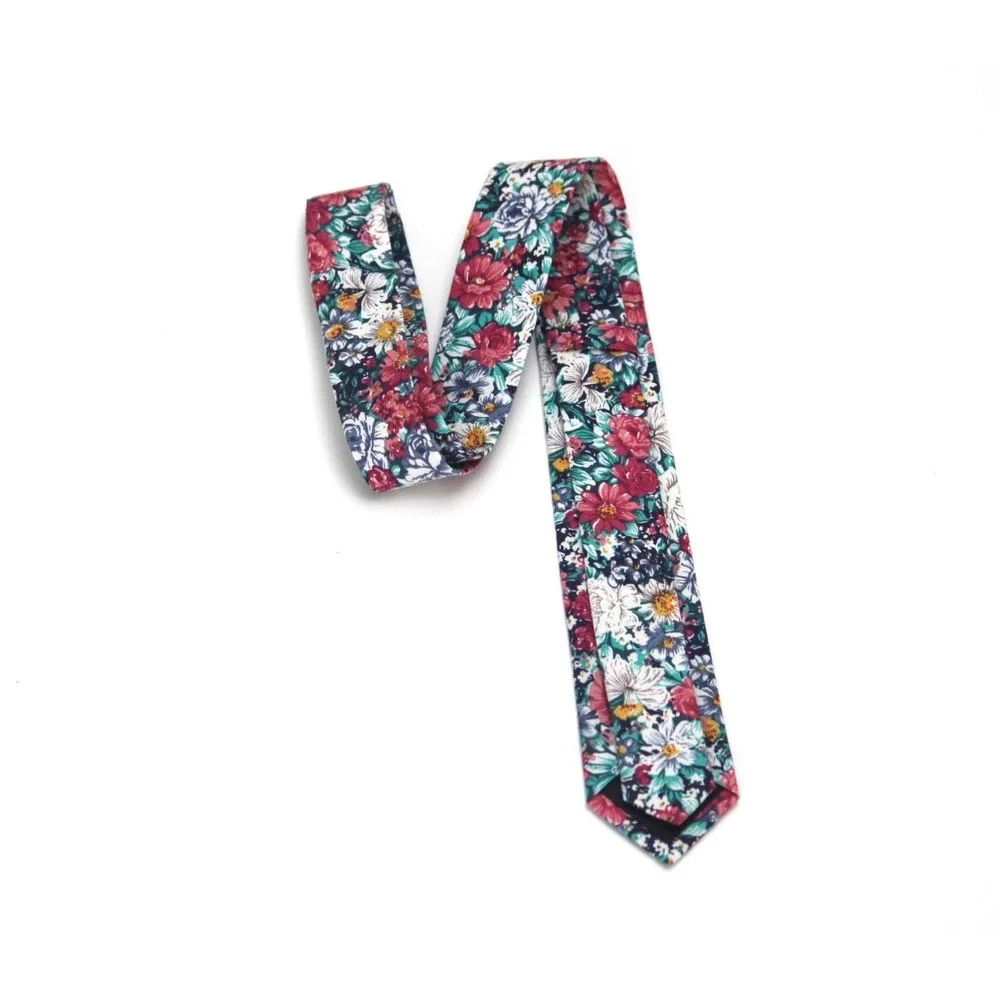 Floral cotton Men's Necktie Skinny 2 1/2W 58L‎